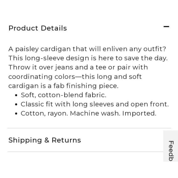 Chicos Grand Paisley Cardigan nwt - Picture 6 of 6